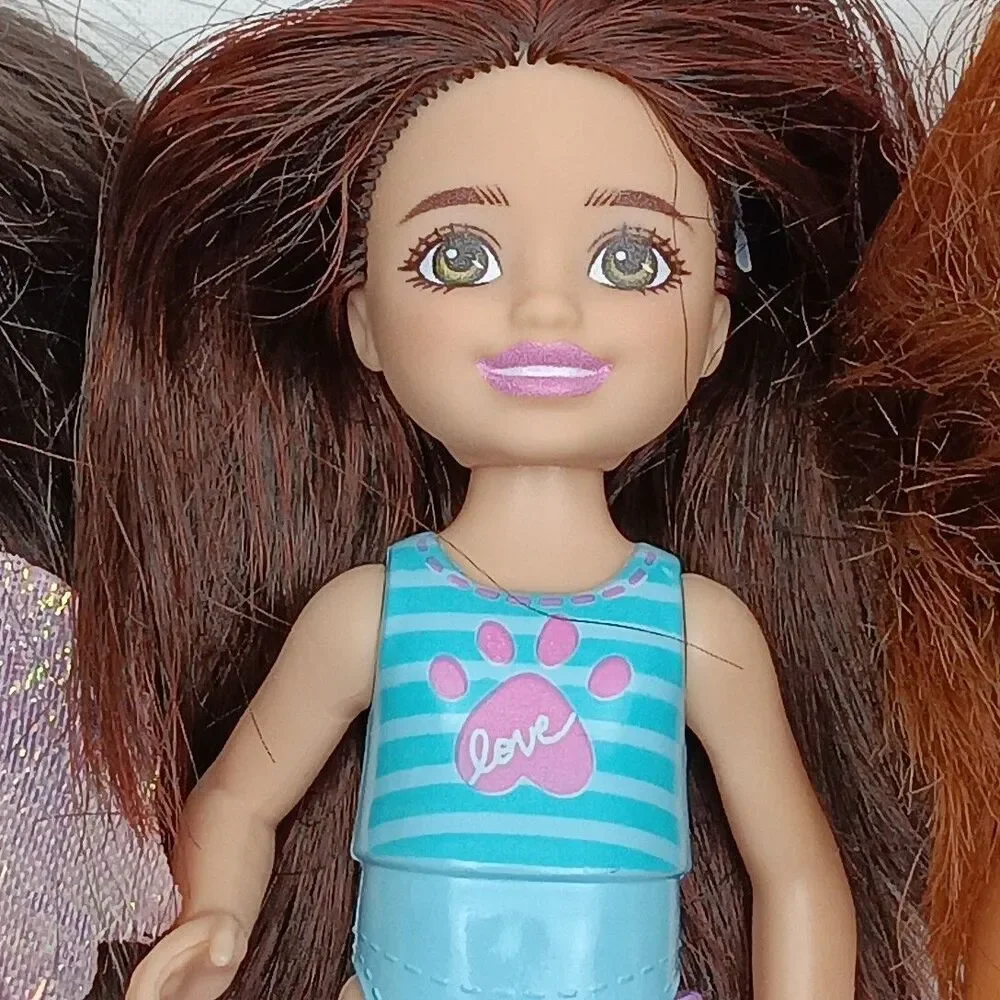 Barbie Club Chelsea Dolls & Yorkshire & Scottish Terrier Poodle Kitty Lot Puppy